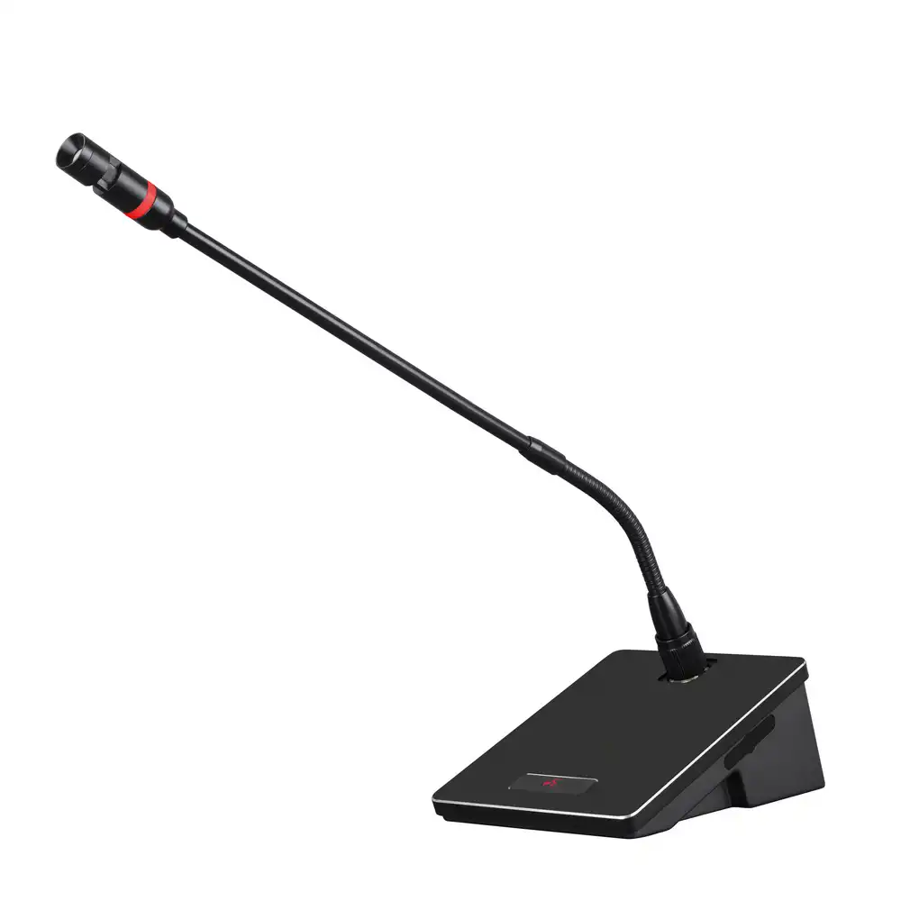 Maccus MK398 Professional 48V Phantom Power Wired Gooseneck Conference Microphone with LED Ring and Metal Base
