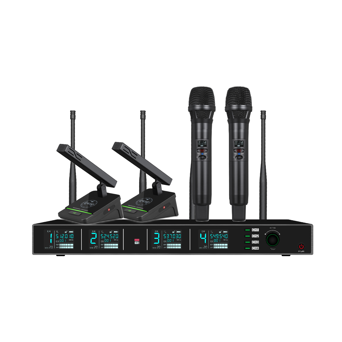 MKS-9800-X4 True Diversity Wireless Microphone System One-to-Four