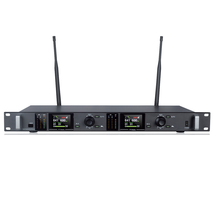 Maccus LS-900 professional wireless microphone system with true diversity receiver, handheld transmitter, and bodypack unit for high-fidelity performance.