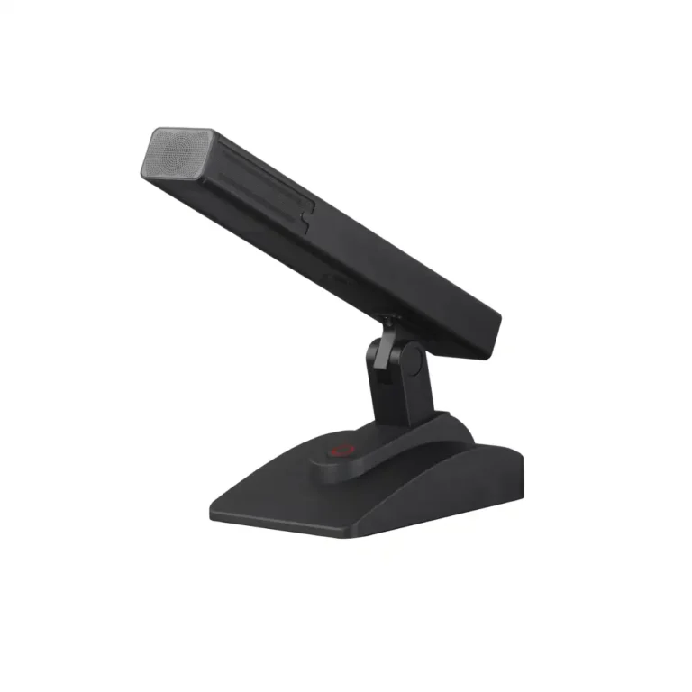 Maccus MK-688 professional wired conference microphone featuring an adjustable aluminum alloy square tube and red LED indicator ring.